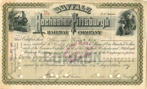 Buffalo, Rochester and Pittsburgh Railroad Co. - Stock Certificate